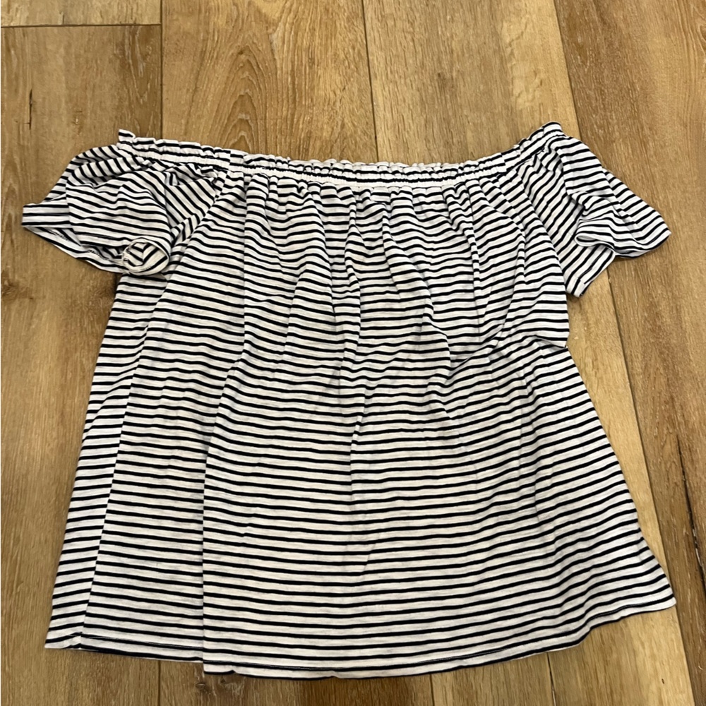 Strapless Striped Nursing Shirt - Medium